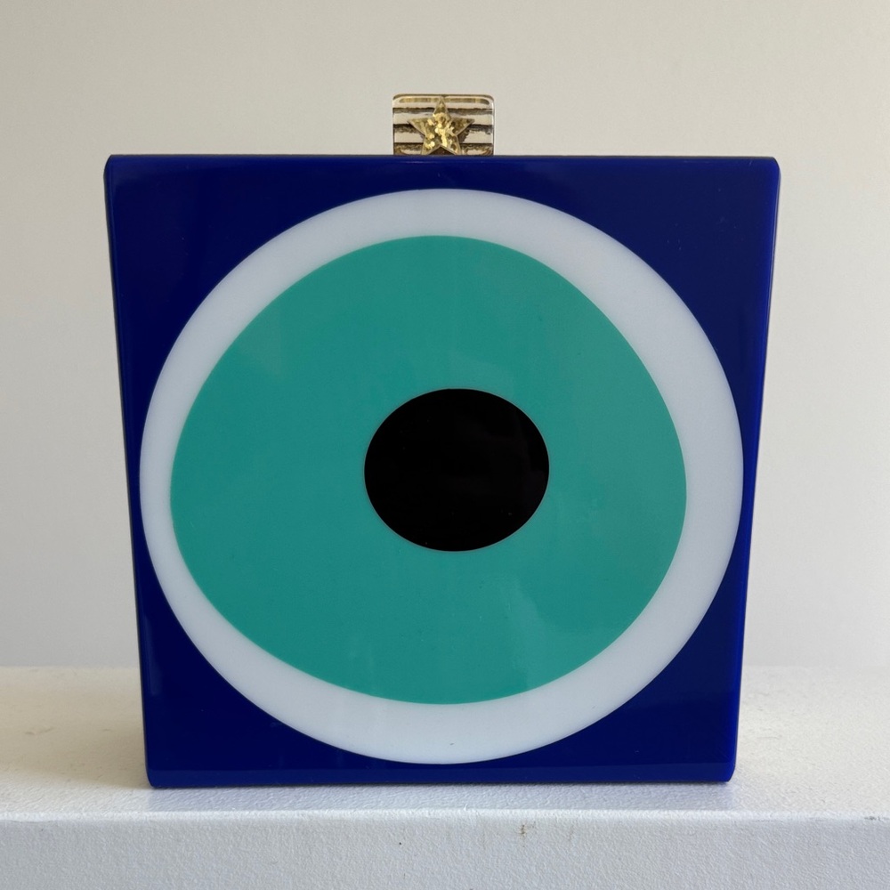 Blue and Teal Evil Eye Clutch